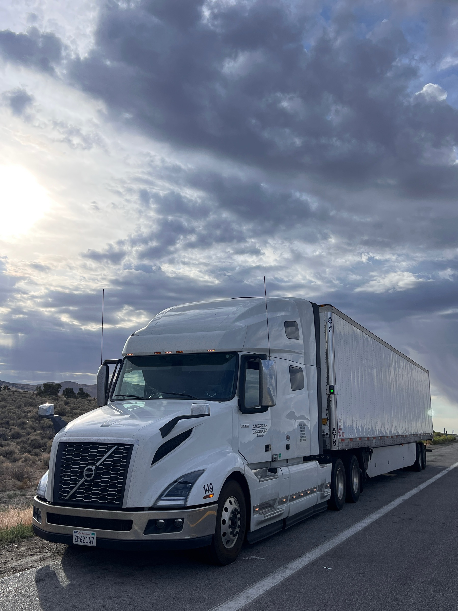 American Carrier, Inc. Volvo VNL 760 tractor #149 with a 53' refrigerated trailer